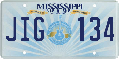 MS license plate JIG134
