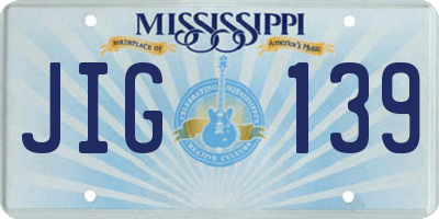 MS license plate JIG139