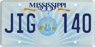 MS license plate JIG140