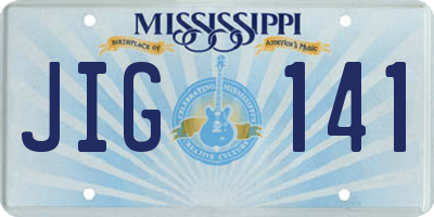 MS license plate JIG141