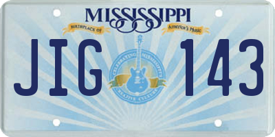 MS license plate JIG143