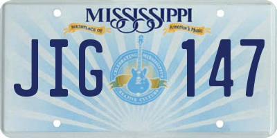 MS license plate JIG147