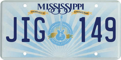MS license plate JIG149