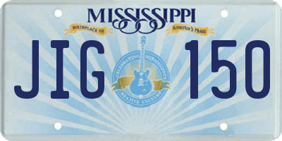 MS license plate JIG150