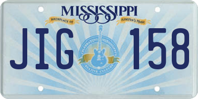 MS license plate JIG158