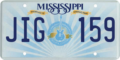 MS license plate JIG159