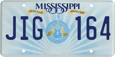 MS license plate JIG164