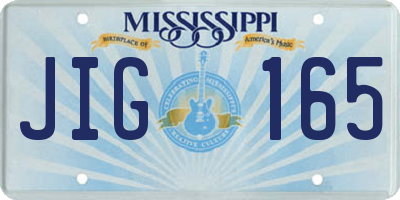 MS license plate JIG165