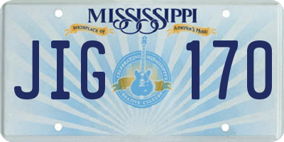 MS license plate JIG170