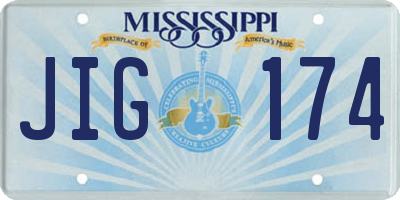 MS license plate JIG174