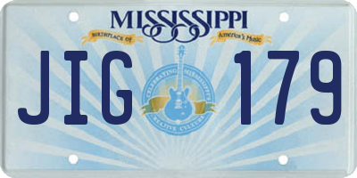 MS license plate JIG179