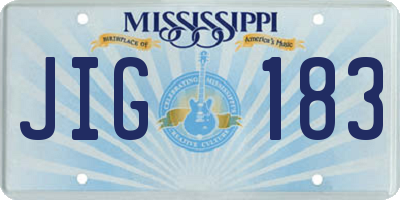 MS license plate JIG183