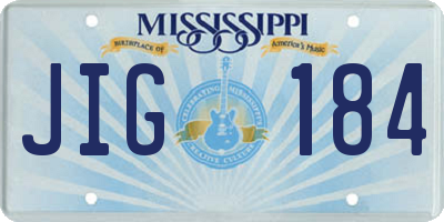 MS license plate JIG184