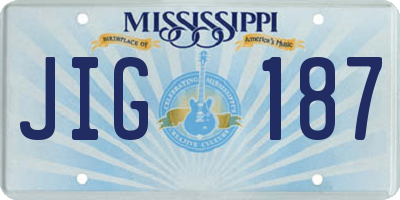 MS license plate JIG187