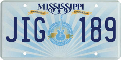 MS license plate JIG189