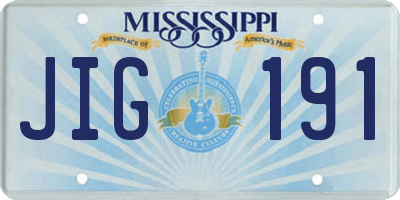 MS license plate JIG191