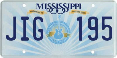 MS license plate JIG195