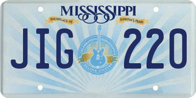 MS license plate JIG220