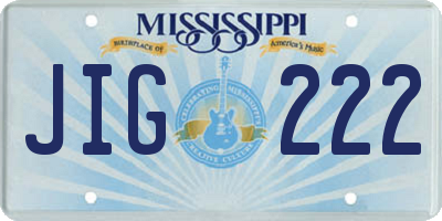 MS license plate JIG222