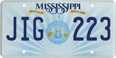 MS license plate JIG223