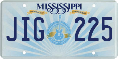 MS license plate JIG225