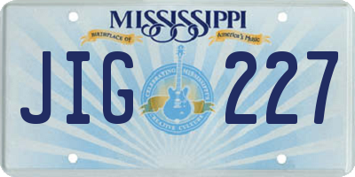 MS license plate JIG227