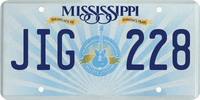 MS license plate JIG228