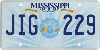 MS license plate JIG229