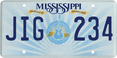 MS license plate JIG234