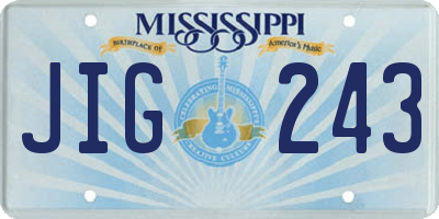 MS license plate JIG243