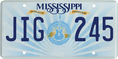 MS license plate JIG245