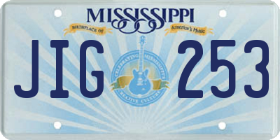 MS license plate JIG253