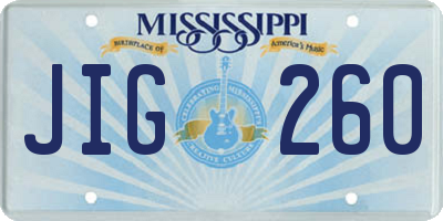 MS license plate JIG260