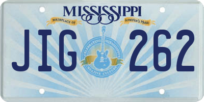 MS license plate JIG262