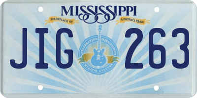 MS license plate JIG263