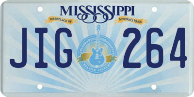 MS license plate JIG264