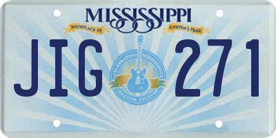 MS license plate JIG271
