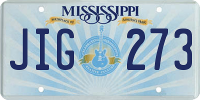 MS license plate JIG273