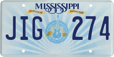 MS license plate JIG274