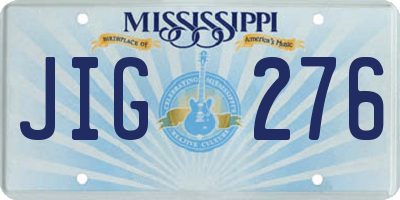 MS license plate JIG276