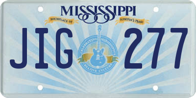 MS license plate JIG277