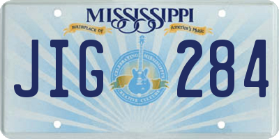 MS license plate JIG284