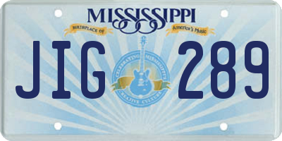 MS license plate JIG289