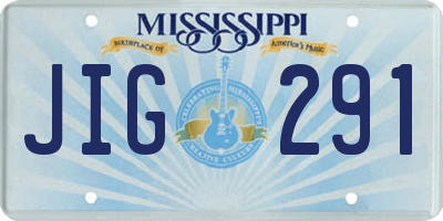MS license plate JIG291