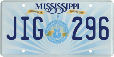 MS license plate JIG296