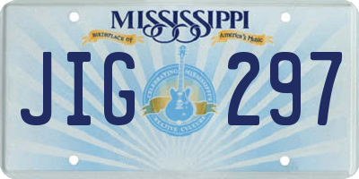 MS license plate JIG297