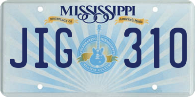 MS license plate JIG310