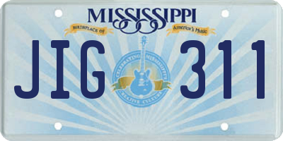 MS license plate JIG311