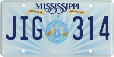 MS license plate JIG314