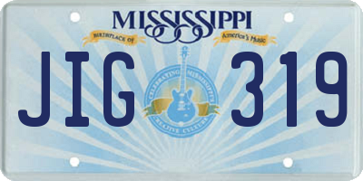 MS license plate JIG319